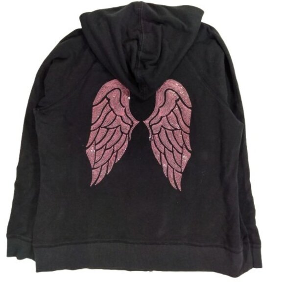 Victoria Secret Pink Angel Wings Bling Sequins Hoodie Logo size XL Y2K McBling - Picture 1 of 6